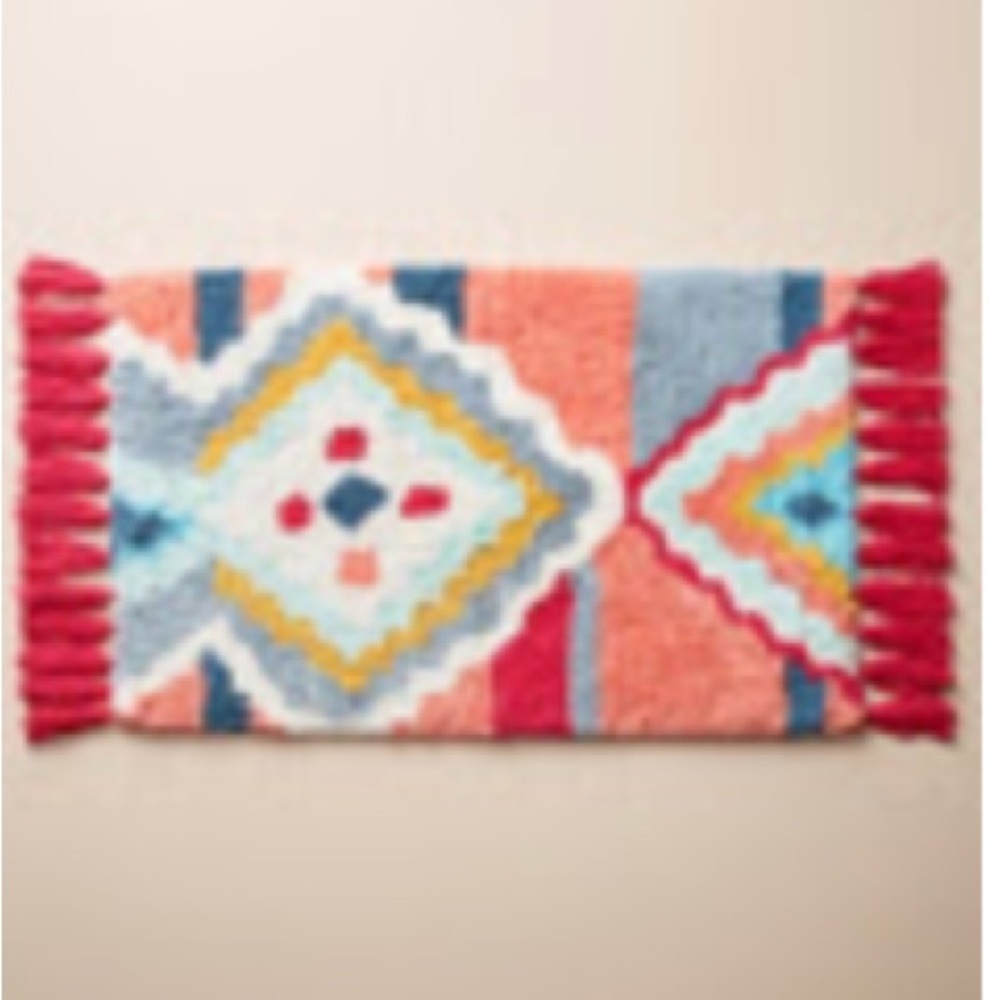 Anthropologie Colorful Geometric Patterned Rug